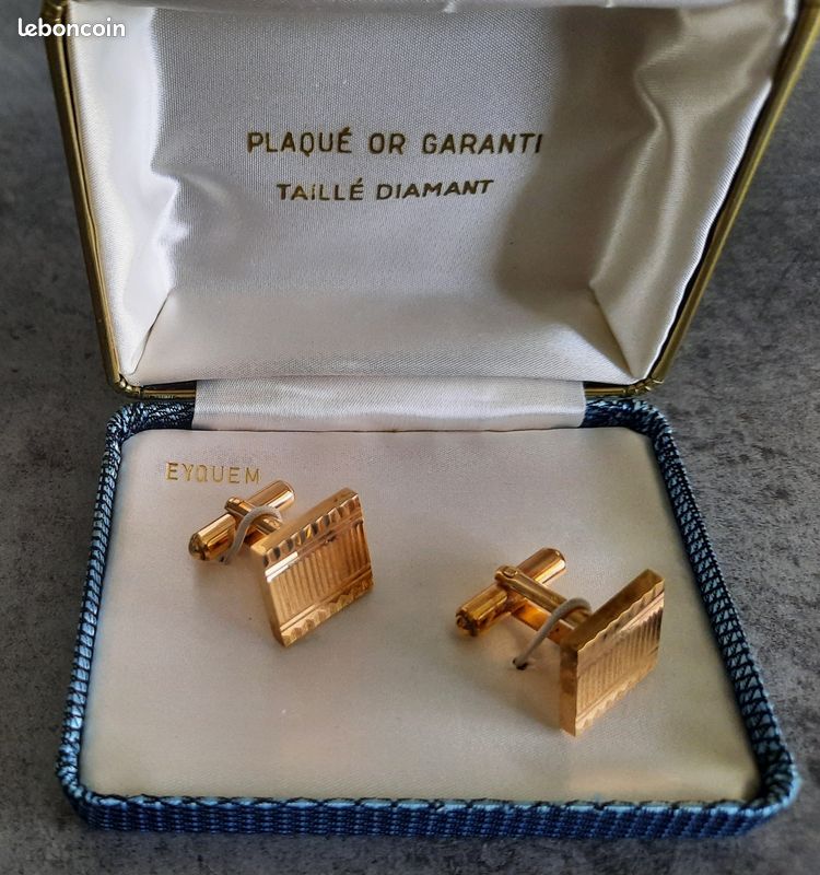 Boutons De Manchette Anciens KUM-A-PART - Or 10k Et 14k - Deux Tons - Art Déco (1923) Avec Boîte