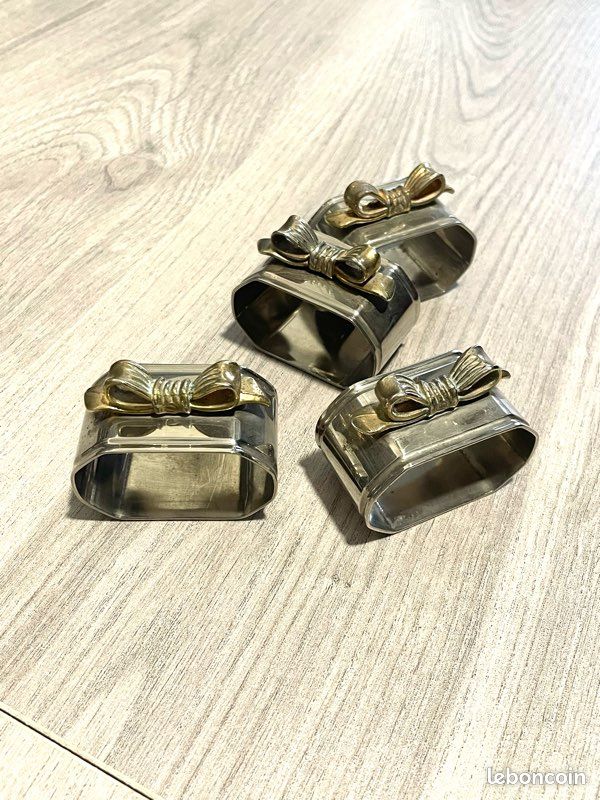 Paire De Clips Ronds Articulés Dorés Et Argentés Années 1990/2000 - Occasion Vintage