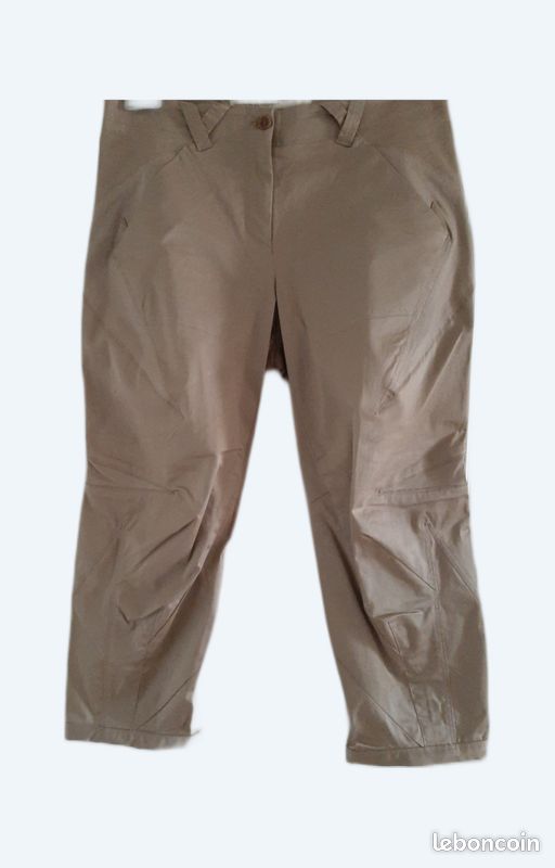 Pantalon Transformable En Bermuda Girbaud – Velours Beige – Taille 42 – Vintage Italie