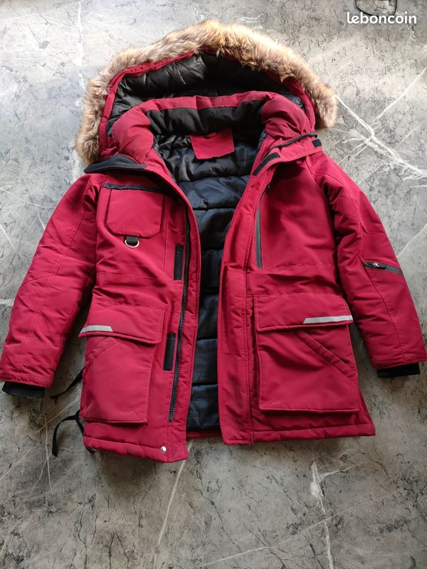 Parka Veste En Fourrure Rouge Parka Enfant Garçon Hiver Chaude Mi