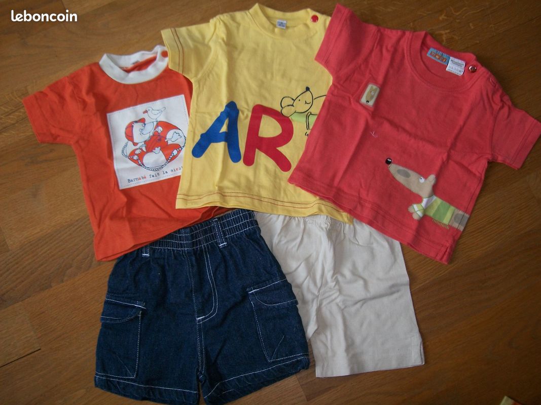 Lot 2 shorts + 3 hauts 3 mois (image 1)