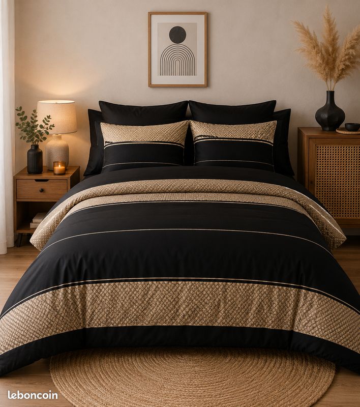 🛏️ Parure de couette Madame Déco 220x240 + 2 taies - modèle 1 (image 1)