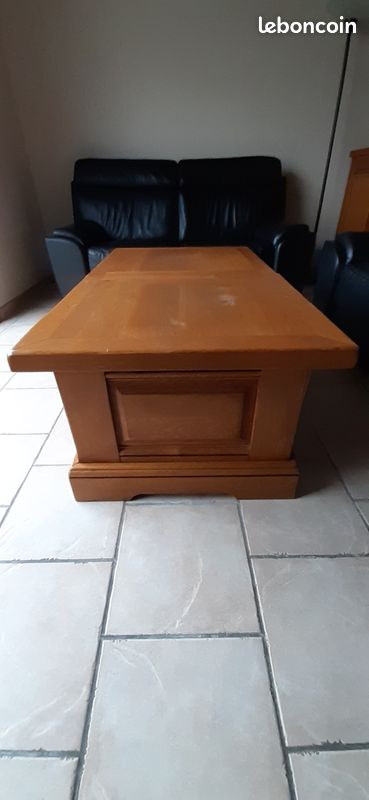 Table basse coffre bar en chêne massif (image 3)