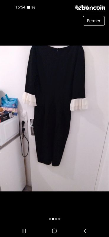 Robe droite noire et blanche (image 2)