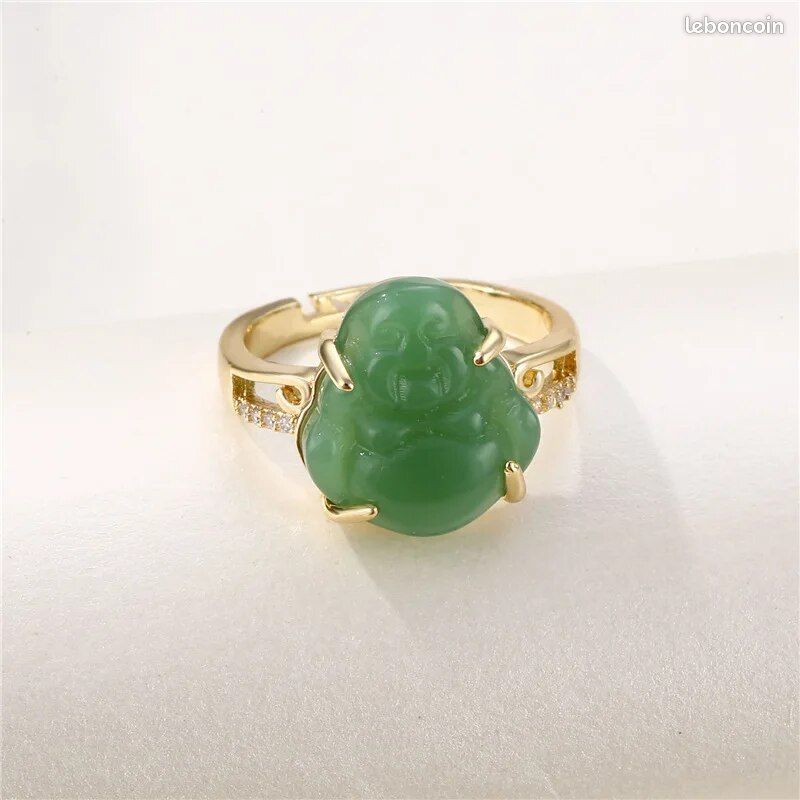 Bague Bouddha rieur en jade (image 4)
