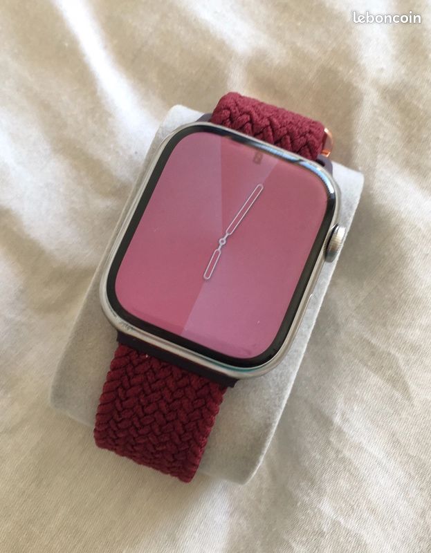 ♥️ Bracelet rouge robuste pour montre connectée Apple Watch élastique 42mm 44mm 45mm SE et Ultra 49mm (image 4)