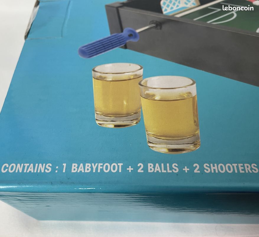 Jeu à boire Baby-foot Drinking game Noir et vert Avec 2 verres shooters et 2 balles NEUF Idée cadeau (image 6)
