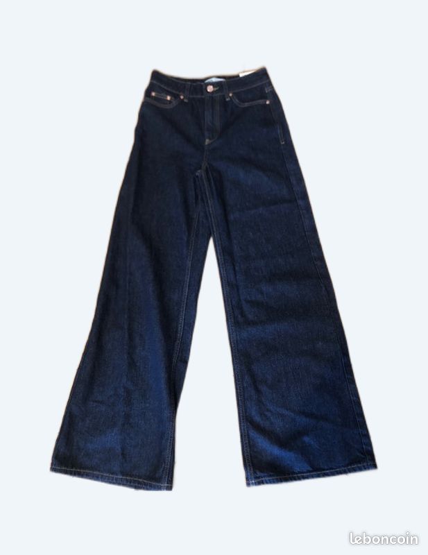 Pantalon Zara large denim Vêtements