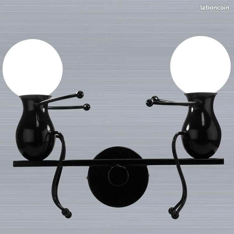 KAWELL Humanoïde Créatif Lampe Murale LED Moderne Applique Murale Simple LED Lampe de Mur Art Déco Max 60W E27 Base Fer (image 10)