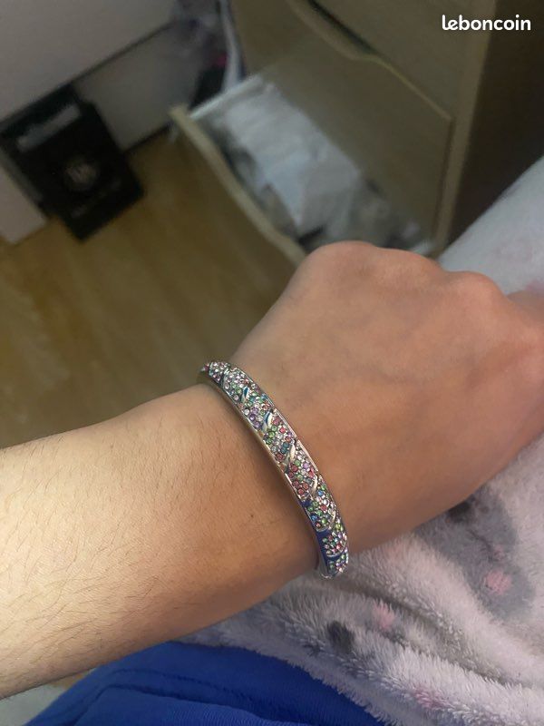 Bracelet rigide argenté (image 6)