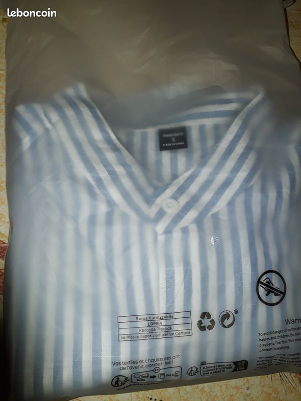 Chemise rayée homme taille S (image 2)