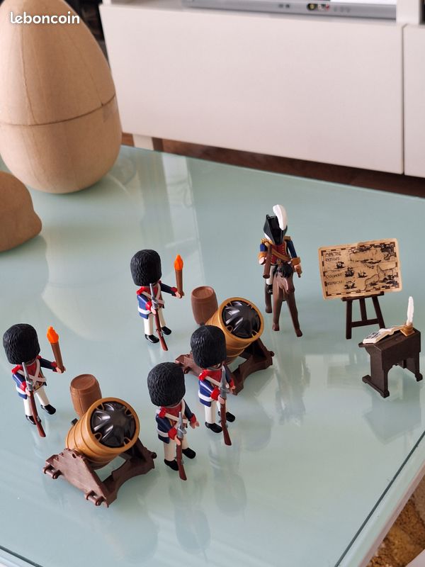 Lot 5 Soldats Playmobil – Garde Brunswick Napoléon – Noir – Custom RARE