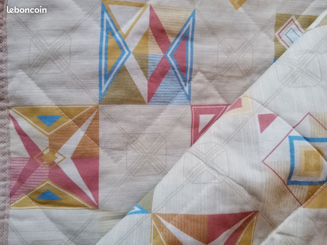 Plaid Vintage DAMART, imprimés géométriques, intérieur matelassé (image 2)