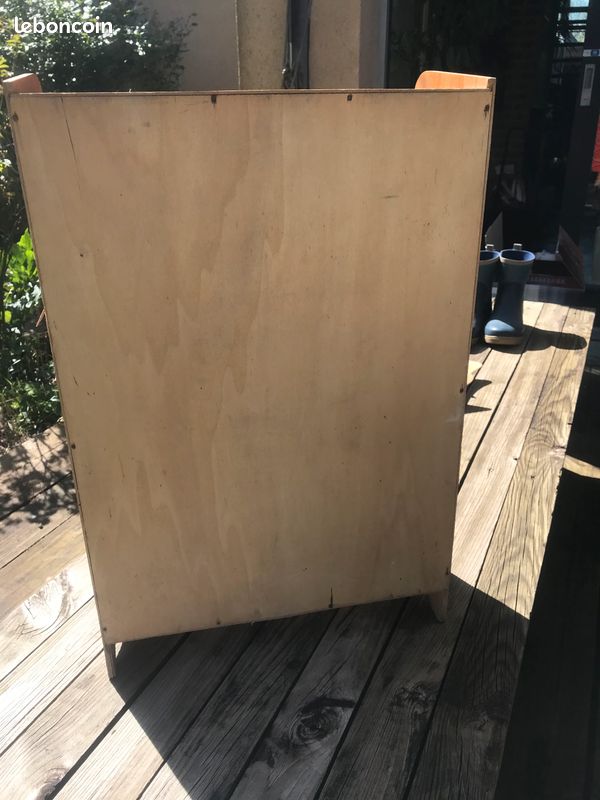 ANCIENNE ARMOIRE DE MARIAGE NORMANDE en chêne claire 19 ème panier fleuri U