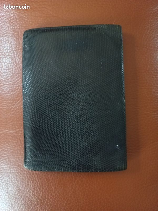 Portefeuille en lézard noir vintage 1960 (image 4)