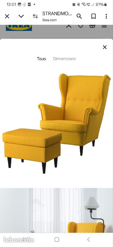 Ensemble fauteuil et repose pied Ikea (image 1)