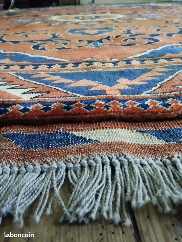 Tapis fait main en laine Oriental année 70 - Tapis