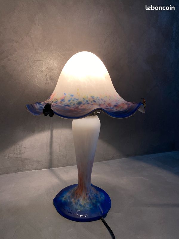 Lampe champignon moucheté en pâte de verre arts déco le verre français (image 10)