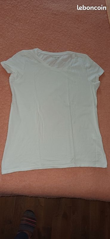 4 tee-shirts manches courtes 100% coton bio XL et XXL neufs unis couleurs vert violet mauve violine blanc (image 7)