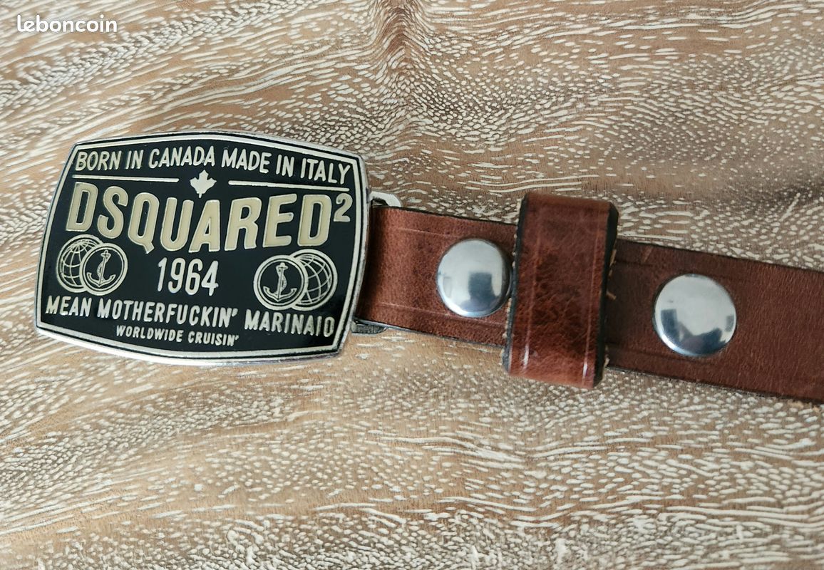 Ceinture Dsquared2 En Cuir Crocodile Marron - Taille 85 - Occasion Comme Neuf
