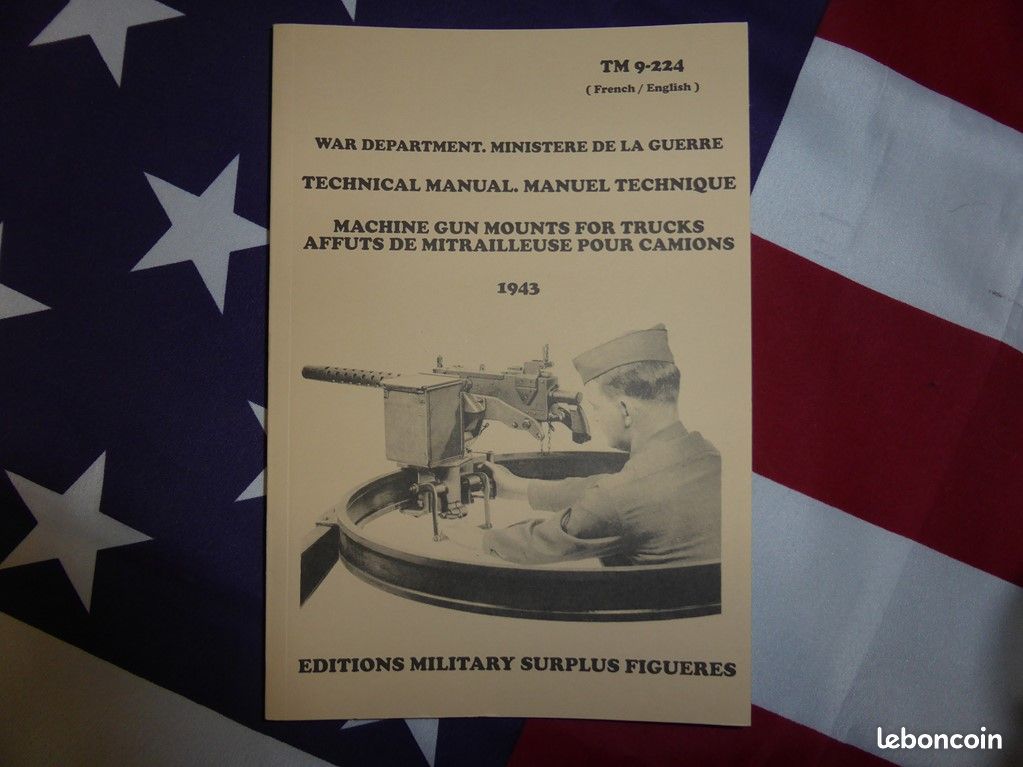 Manuel technique TM 9-224 affuts de mitrailleuses pour camions 1943 browning 50 30 craddle DODGE GMC MILITARIA WW2 (image 2)