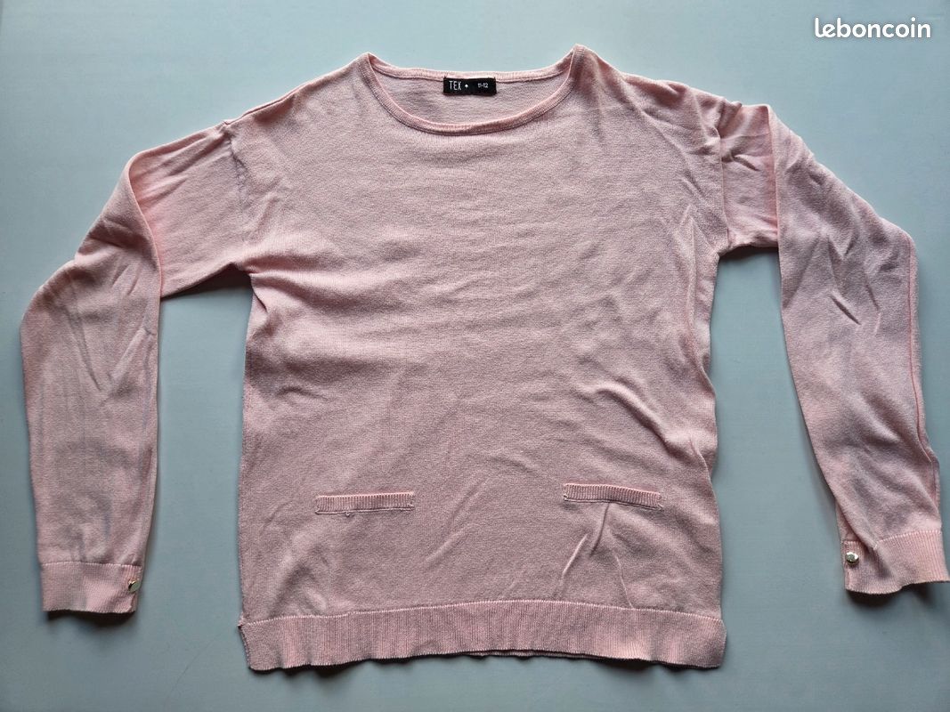 Pull rose pâle taille 11/12ans (image 1)