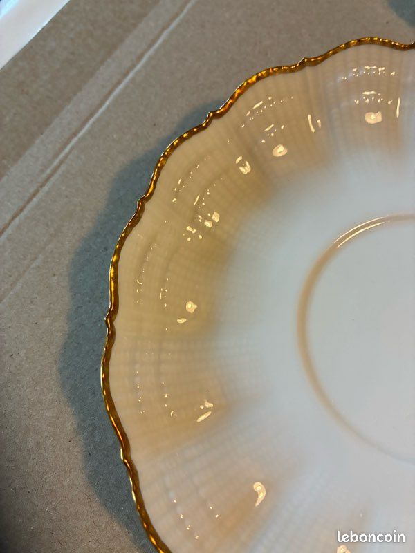 Soucoupes petites assiettes bord doré Giraud porcelaine de Limoges (image 11)