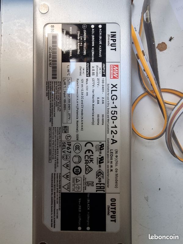 Transformateur, Alimentation à découpage AC/DC pour LED / driver LED à tension et courant régulés, étanche IP67 (image 2)