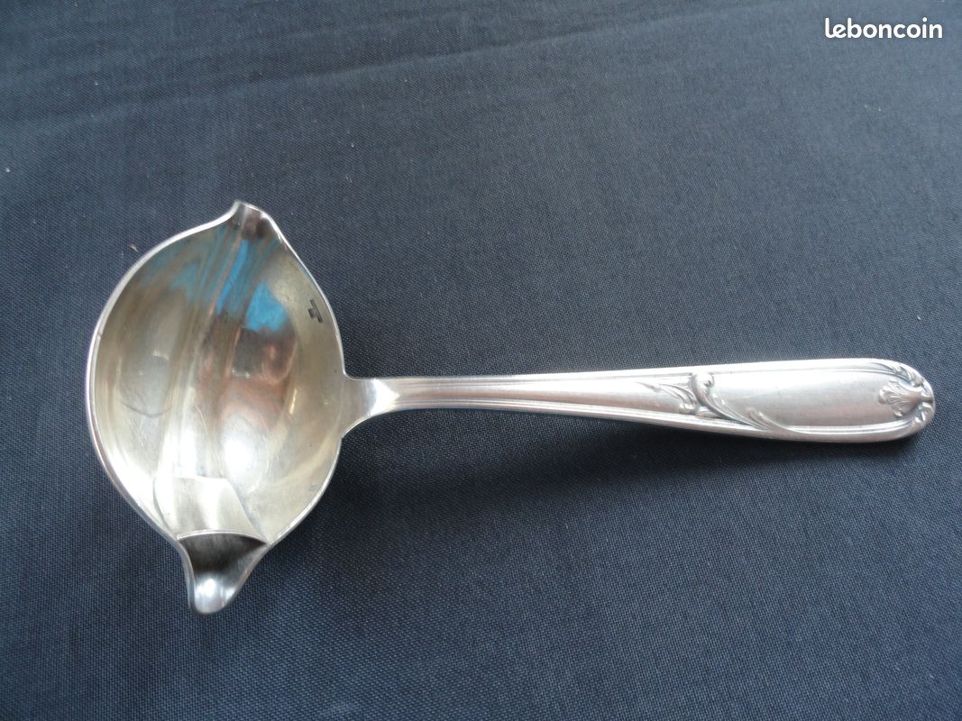 Cuillère à Sauce Christofle, Modèle Coquille, Gras/maigre, Métal Argenté, Occasion