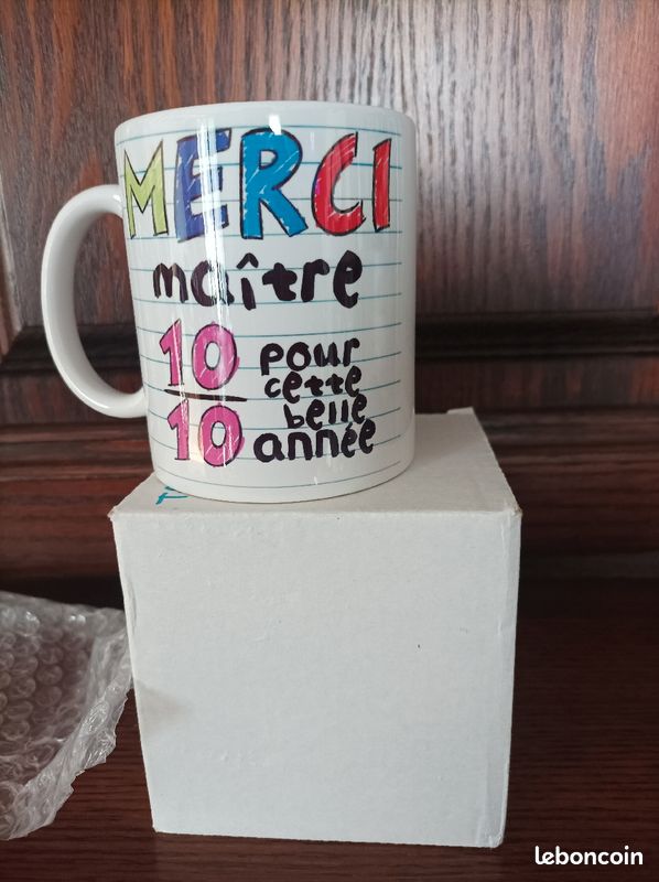 Mug neuf "merci maître" hauteur 10 cm (image 5)