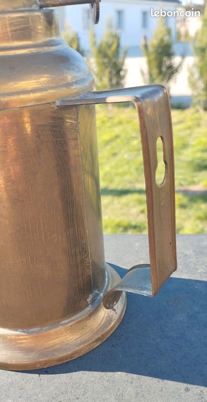 Lampe à Pétrole De Mineur En Laiton Reproduction - Lanterne Suspendue, Environ 20 Cm, Fait Main