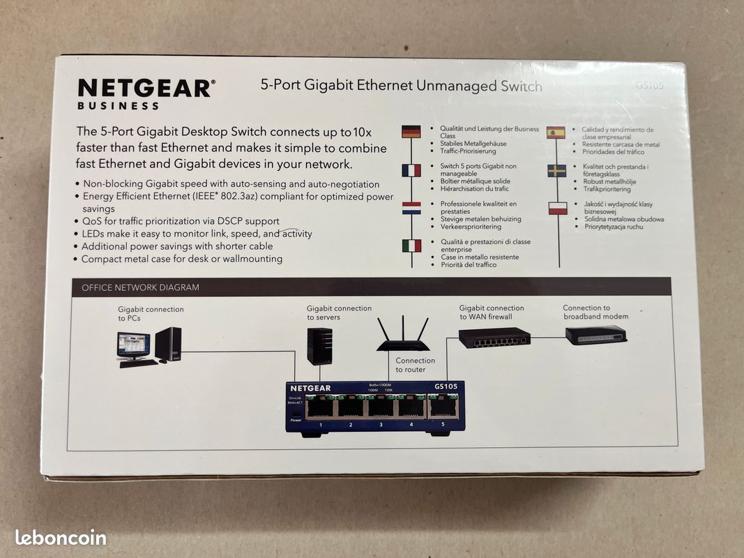 NEUF Switch Netgear GS105 5 ports gigabit (image 2)