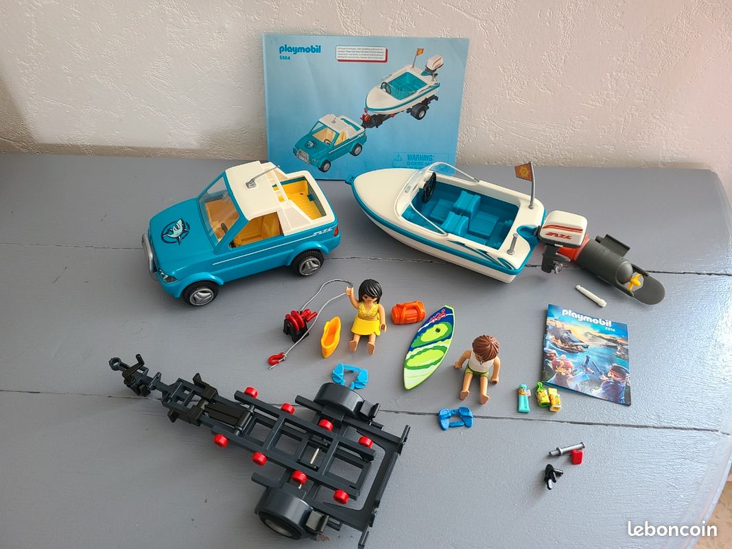 Playmobil 6864, véhicule tout terrain avec remorque et bateau (Summer Fun) neuf (image 2)
