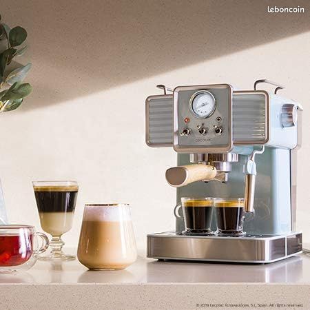 Machine à Café Expresso Cecotec 20 Bars - 850W, Buse Vapeur, Réservoir 1.5L, Surface Chauffe-Tasses, Pour Espresso Et Cappuccino