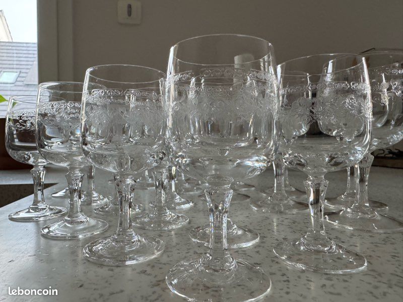 Lot de verres en cristal d’arc (image 1)