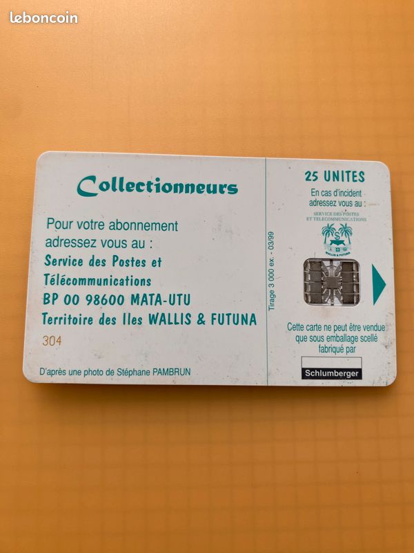 Télécarte Téléphonique wallis et futuna (très bon état) (image 2)