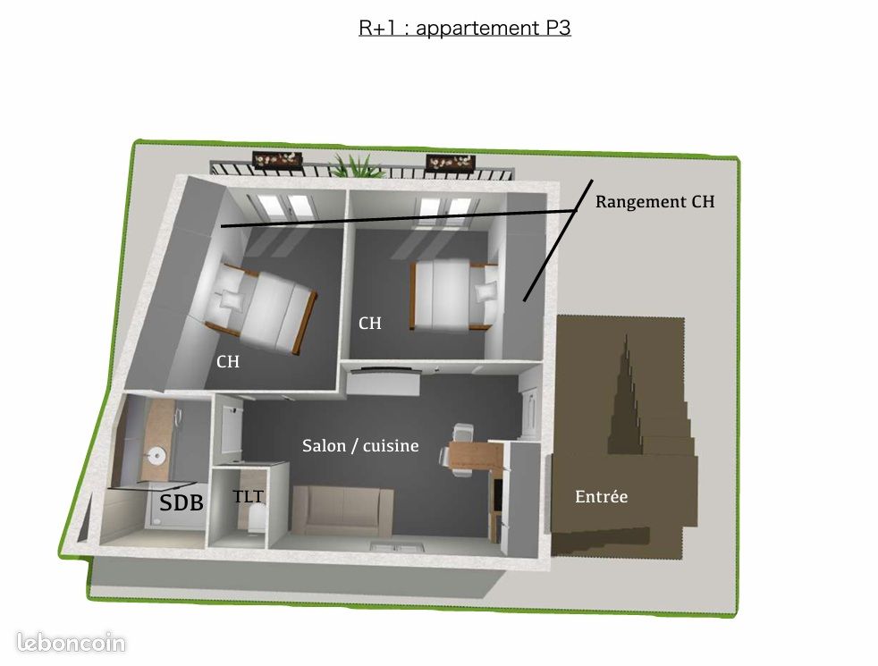Appartement 3 pièces 47 m² · à Nîmes · 47 m² · 990 €/mois