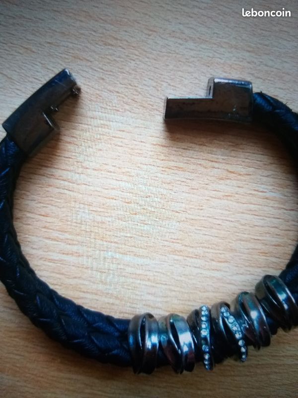 Bracelet lanières tressées /anneaux (image 3)