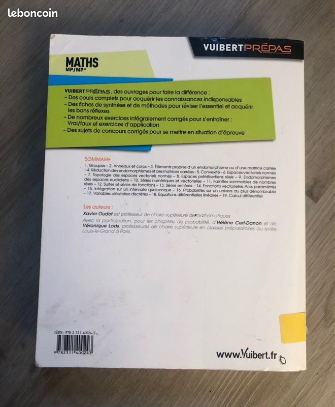 Manuel de maths 2e année de prépa MP/MP (image 2)