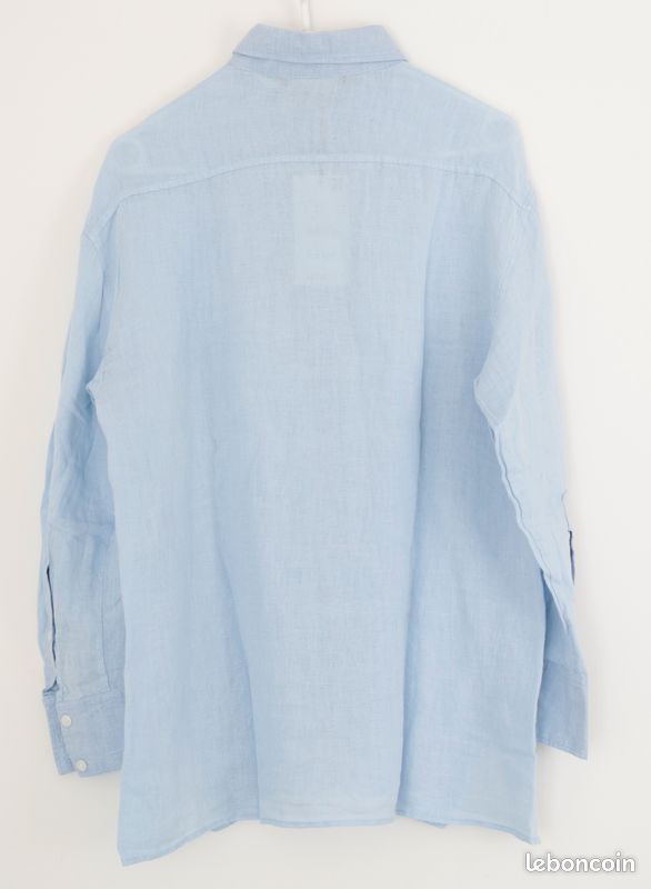 Chemise ZARA Oversize Bleu Taille S - Coton Confort, Manches 3/4 - Occasion Très Bon état