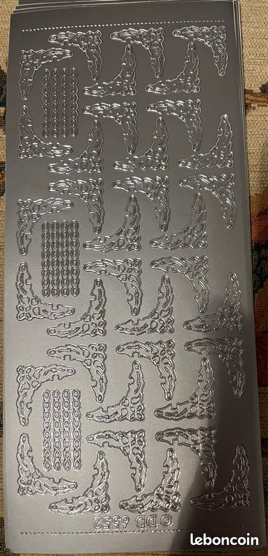 Lot de 15 planches de stickers argentés pour bordures et cadres (image 9)