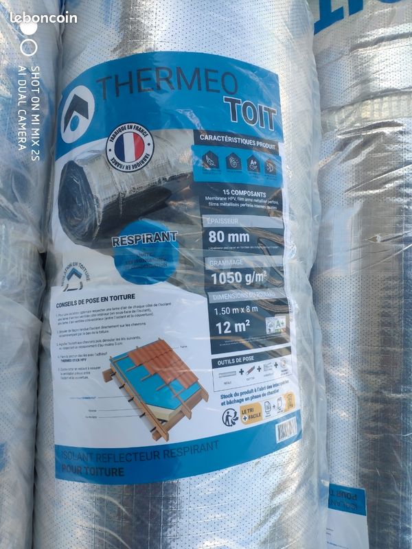 Destockage Isolant mince Toit thermo réflecteur 1,5 x 8m, EP. 80 mm - THERMEO neuf (image 2)