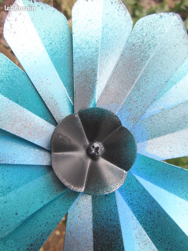 Effet Fleur "Bleuet des Prés", Métal Création Artisanale, Pièce Unique Décoration Maison Jardin (image 11)