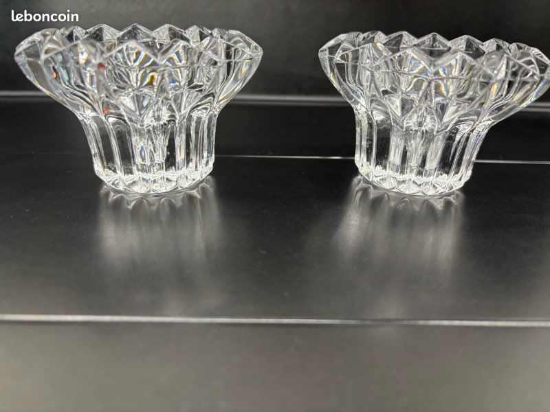 Porte-bougies Cheveny En Cristal – Transparent – Lot De Bougeoirs Classiques – 6x9cm