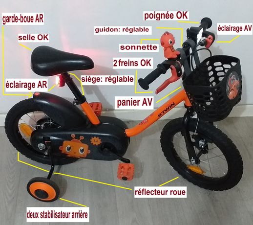 Vélo enfant Pat'Patrouille avec roues 12 pour enfants de 3 à 5 ans TOPLIFE  : le vélo à Prix Carrefour