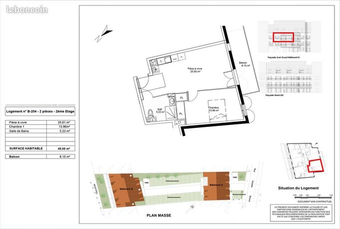 Appartement a louer osny - 2 pièce(s) - 45 m2 - Surfyn
