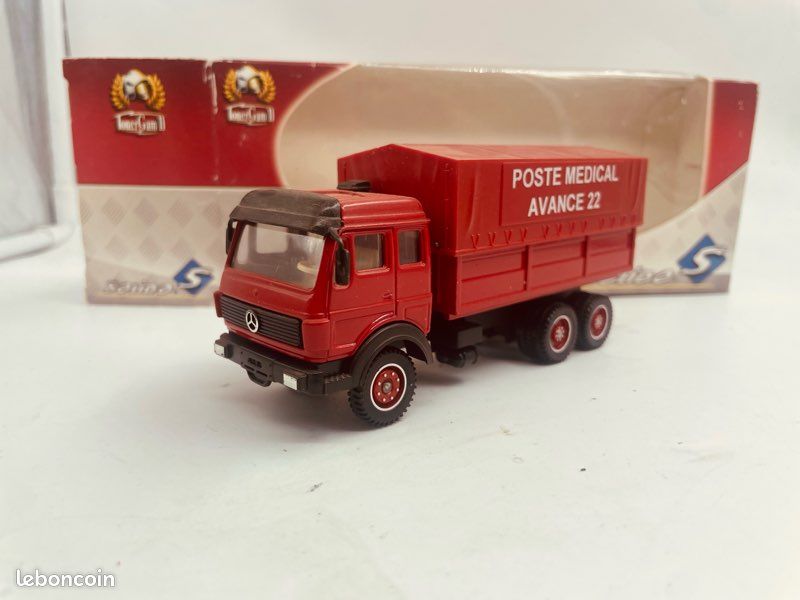 Voiture Miniature Solido Pompier - Mercedes Fourgon Zodiac - Bon état Occasion