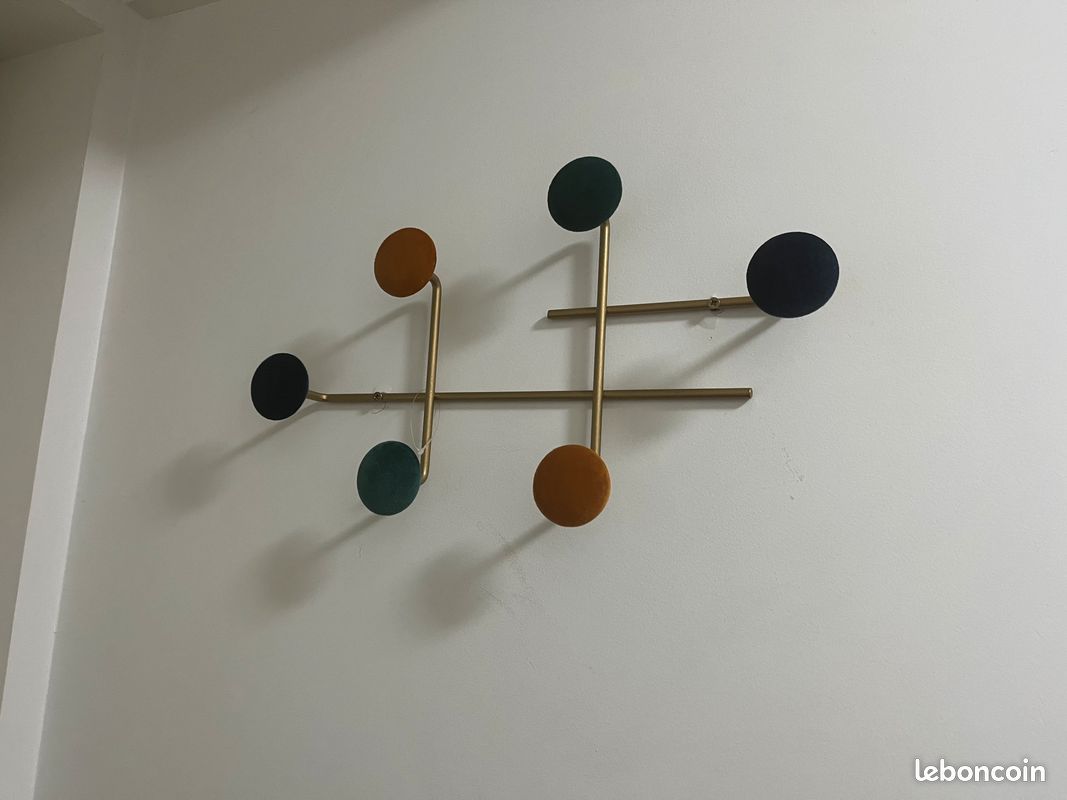 Porte manteaux mural doré et velours Maison du Monde (image 2)