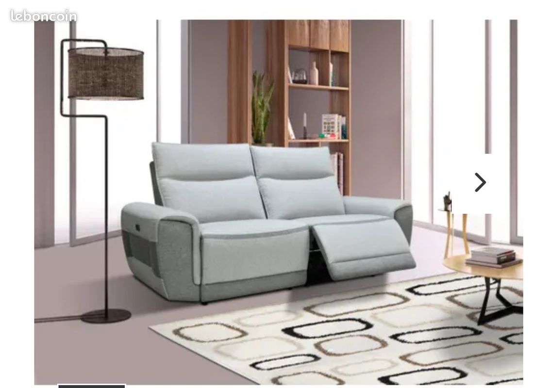 Canape cuir gris (image 3)