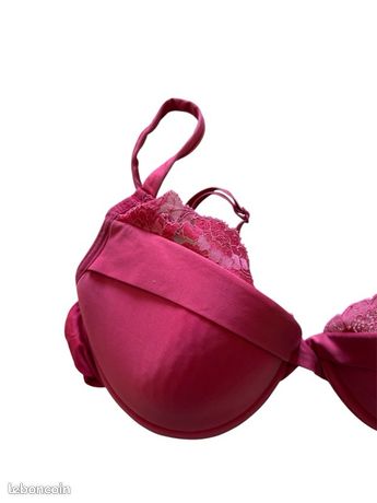 Soutien-Gorge Dentelle Variance Rose Fuchsia - Taille 95B - Balconnet - Occasion Très Bon État
